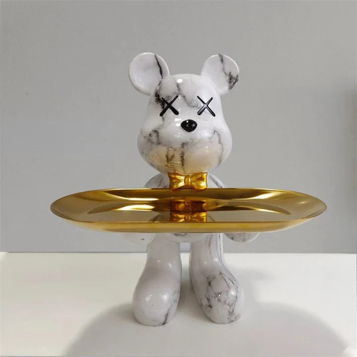 Decorative Bear Storage Figurine Resin Bowl
