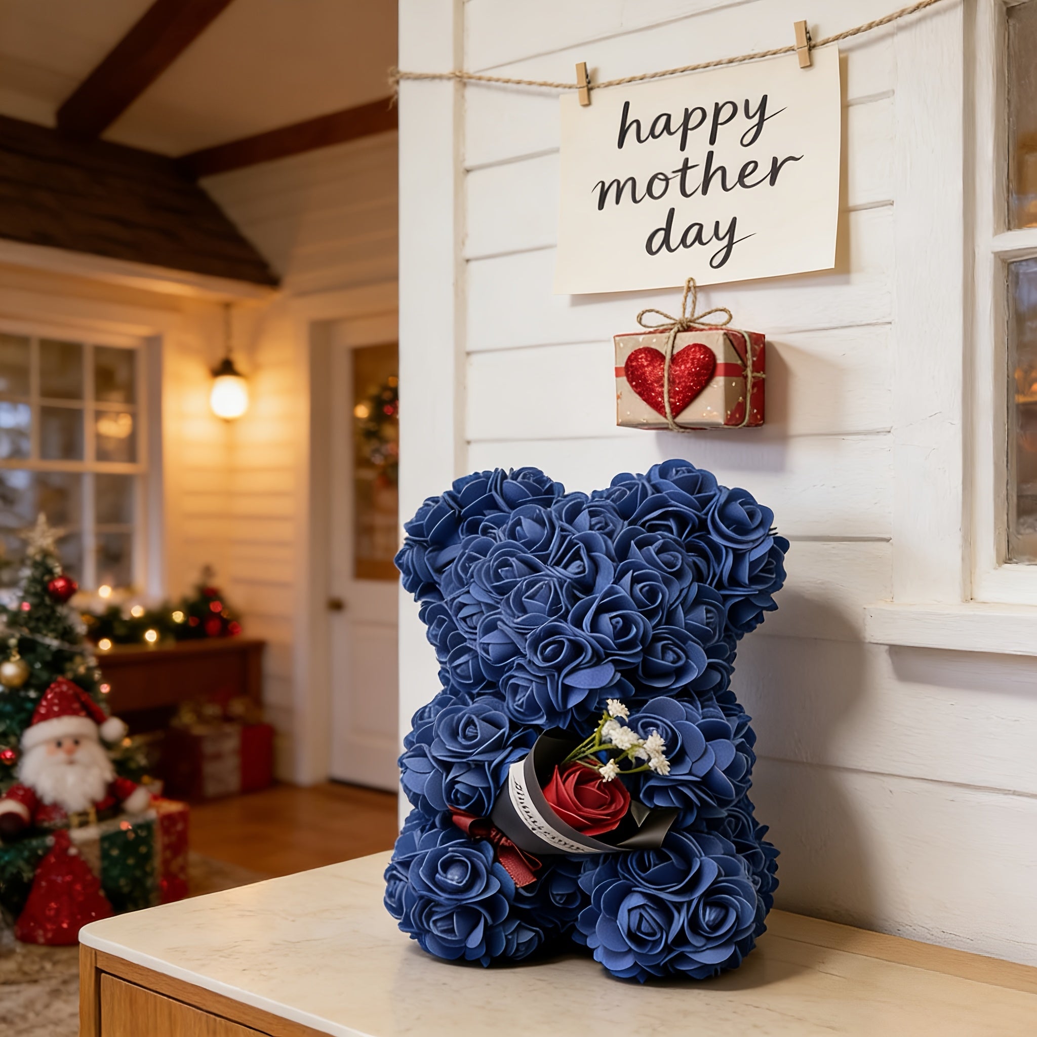 Artificial Flower Bear Decor for Mother's Day Gift