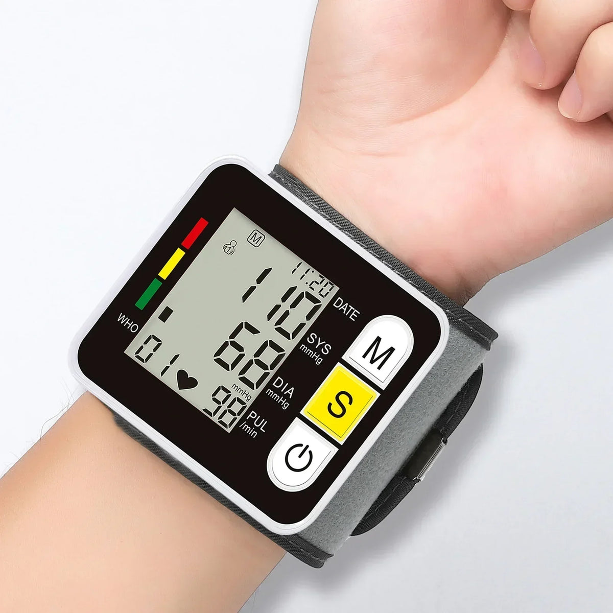Wrist Blood Pressure Monitor Large LCD Stores 99 Readings