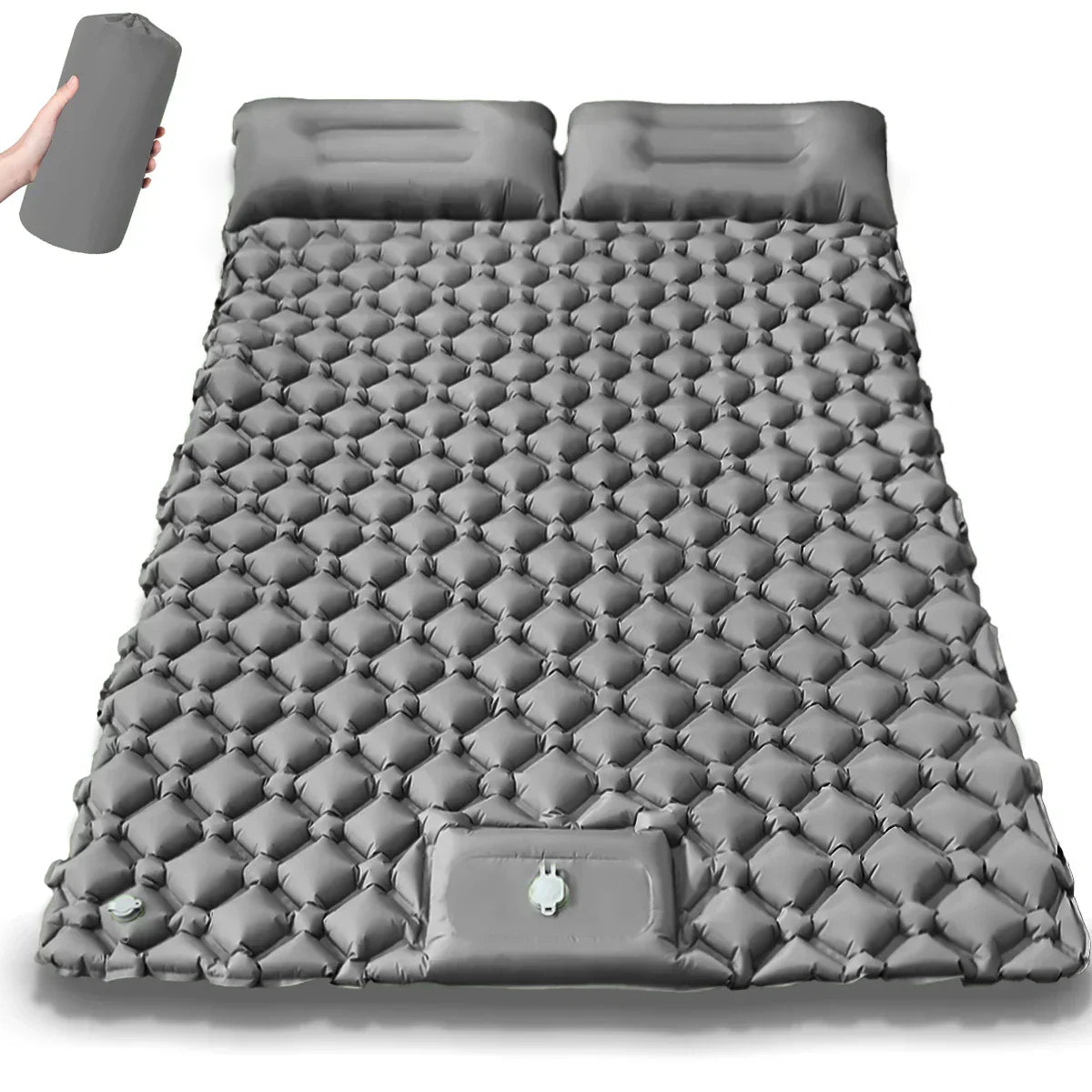 Camping Air Mattress Extra-Wide Diamond Top Dual Valve