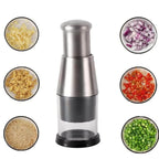 Manual Vegetable Cutter Zigzag Blade Stainless Steel Integrated Bowl