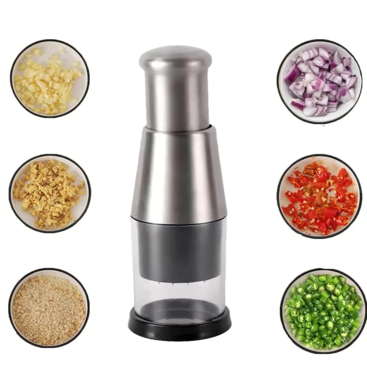 Manual Vegetable Cutter Zigzag Blade Stainless Steel Integrated Bowl