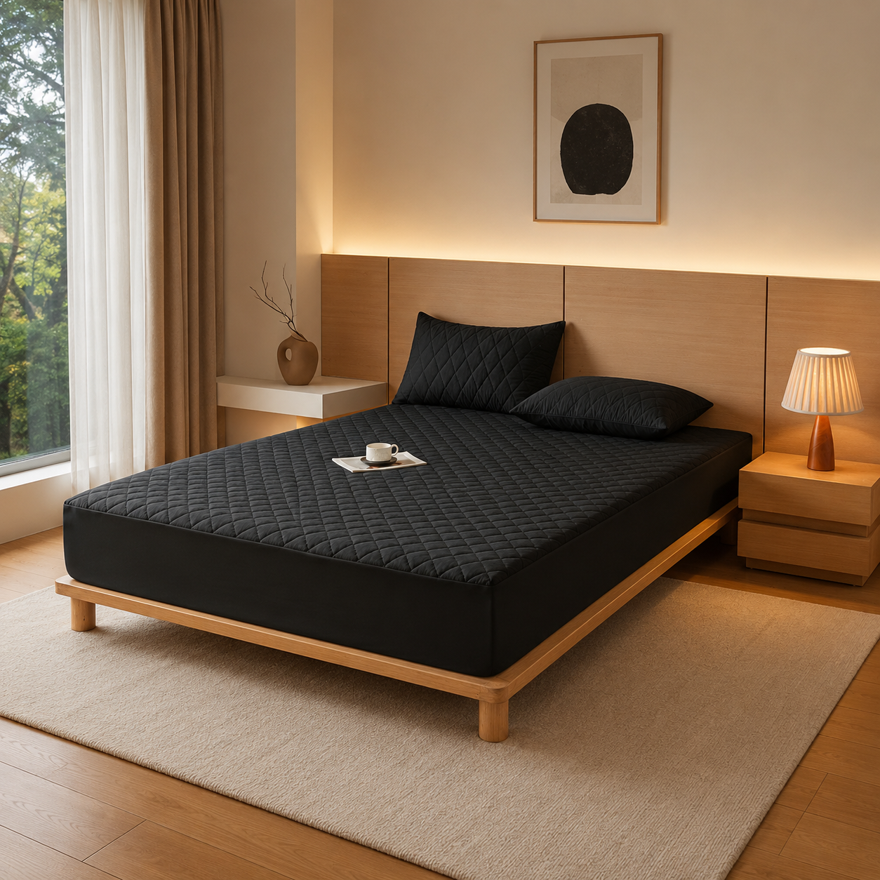Liquid-Resistant Quilted Polyester Mattress Protector (Semi-Fitted)