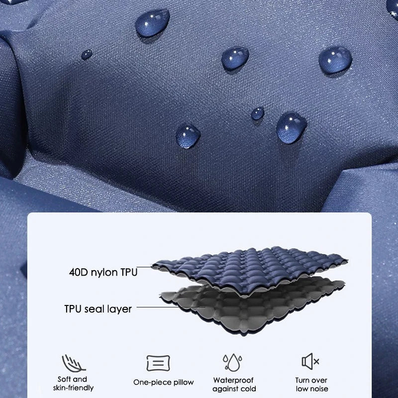 Camping Air Mattress Extra-Wide Diamond Top Dual Valve