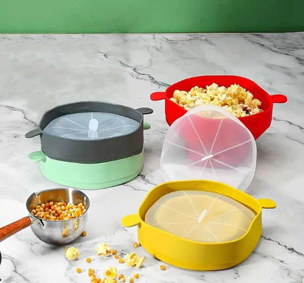 Microwave Popcorn Maker Reusable Silicone Non-Stick & Dishwasher-Safe