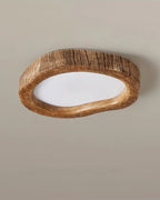 Wood-Look Flush Mount Ceiling Light