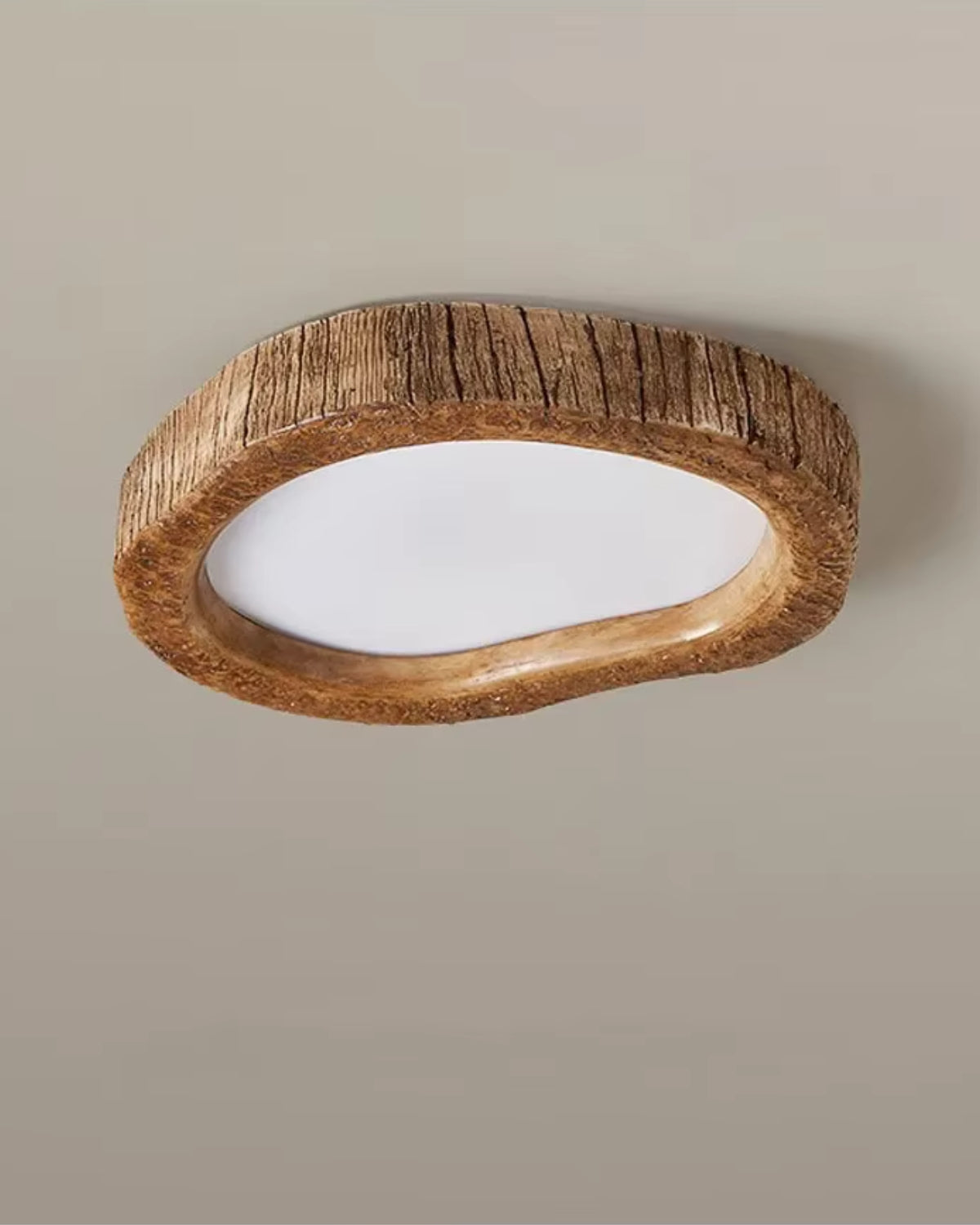 Wood-Look Flush Mount Ceiling Light