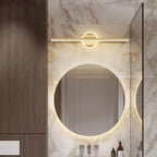 Minimalist Wall Lamp with LED Mirror – Black and Gold Design