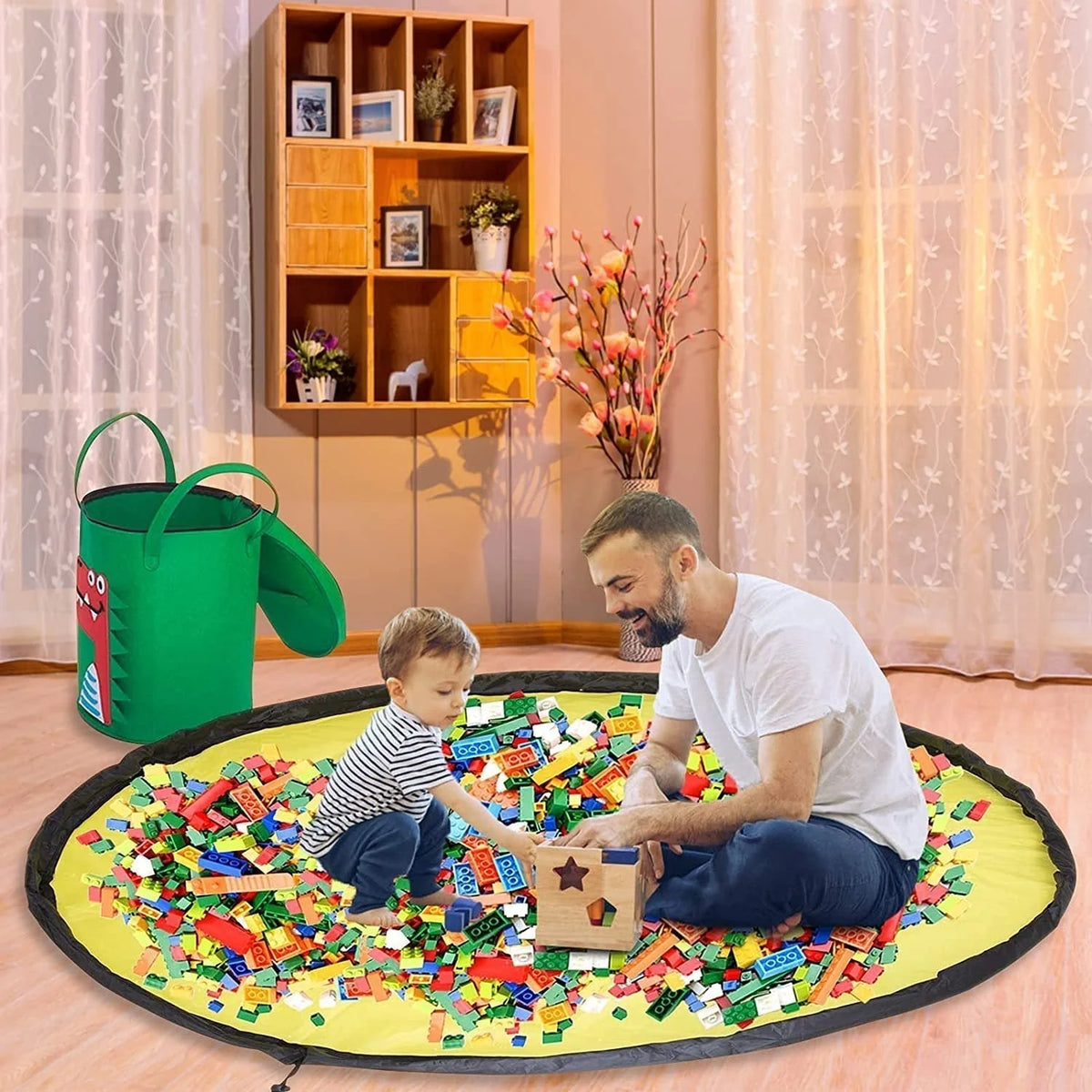 Play Mat & Storage Basket Felt Drawstring 59 Inch
