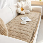 Non-Slip Plush Pleated-Edge Sofa Slipcover