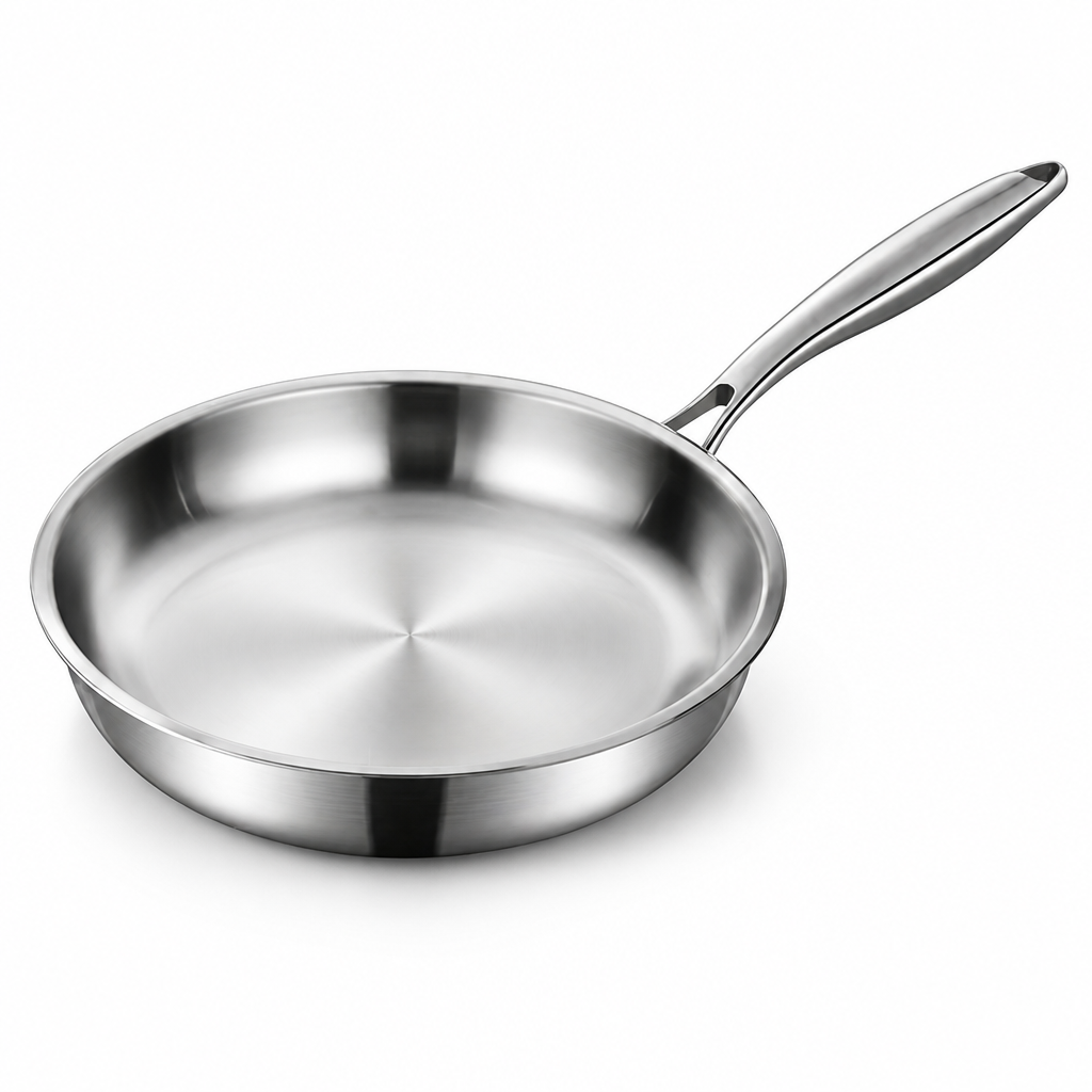Stainless Steel Triple-Layer Non-Stick Skillet (Multiple Sizes)