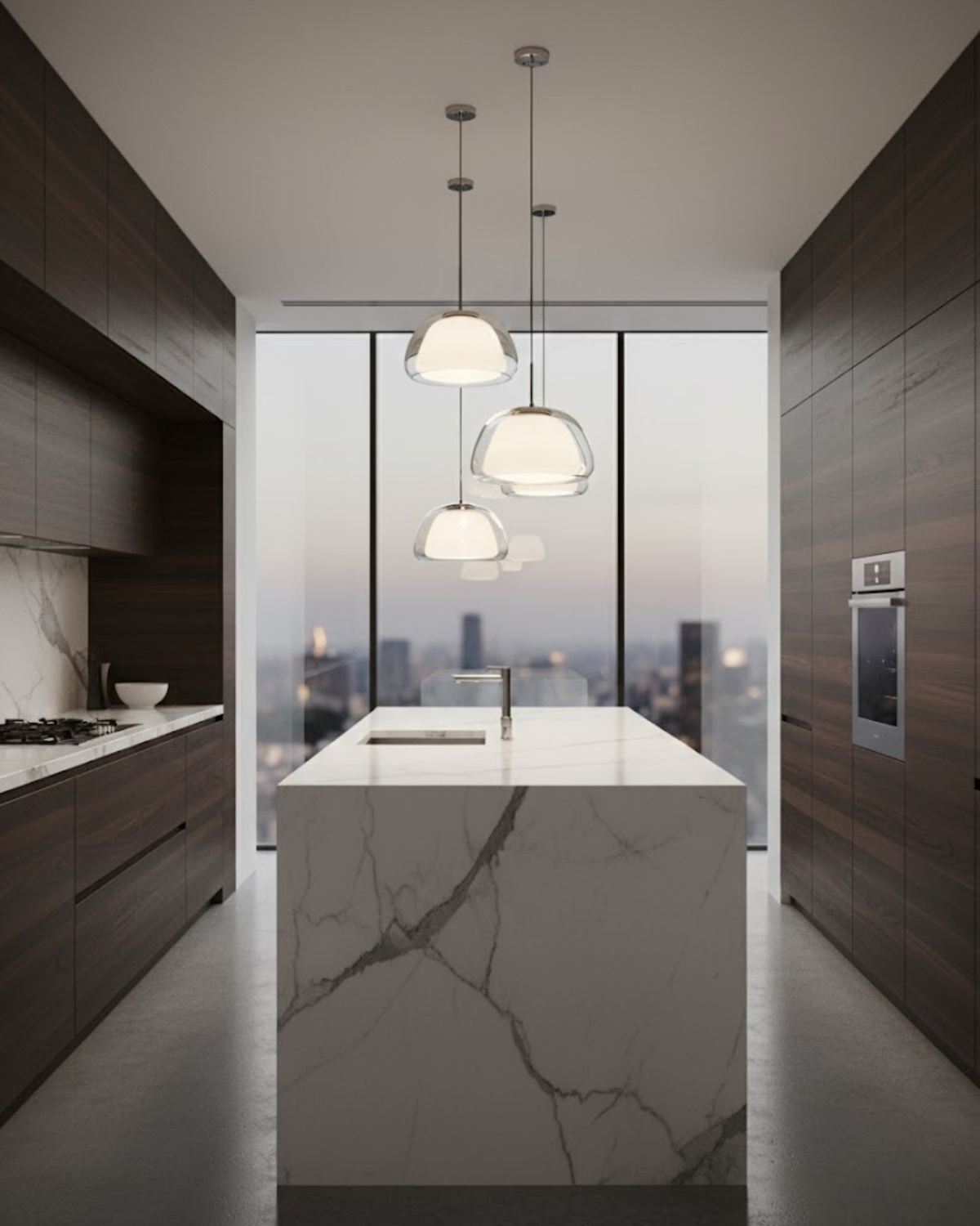 Frosted & Translucent Glass Dome Pendant Light