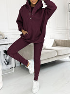 Two-Piece Loungewear Set Loose Fit Eco Friendly Cotton Blend