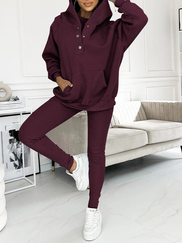Two-Piece Loungewear Set Loose Fit Eco Friendly Cotton Blend