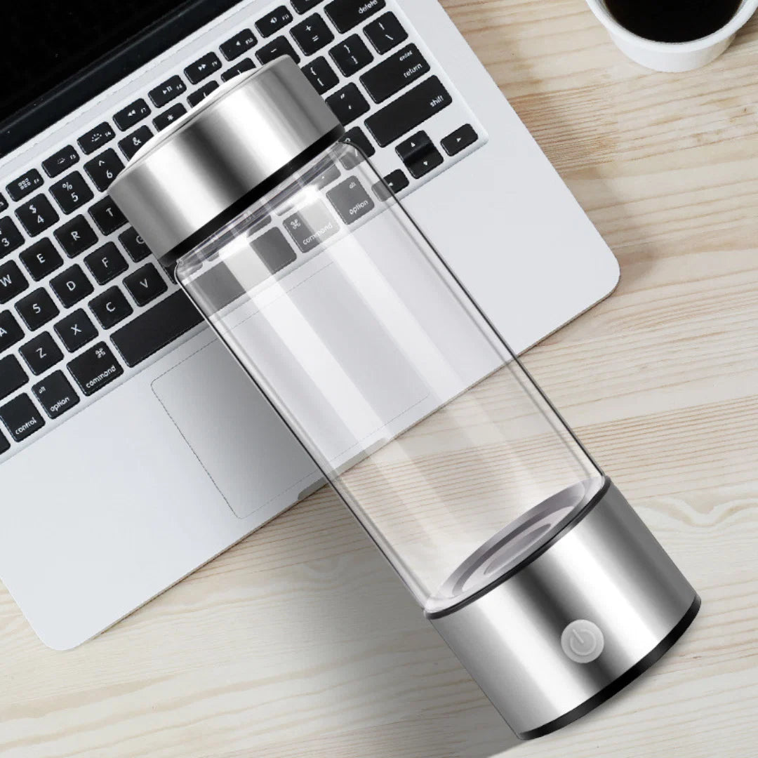 Hydrogen Water Bottle USB Rechargeable Borosilicate Glass 420ml