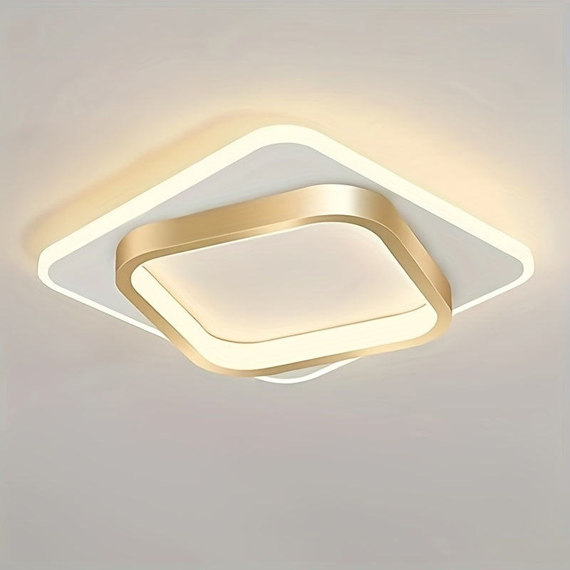 Geometric Flush Mount Ceiling Light – Modern Square LED Design