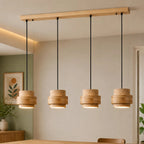 Travertine-Look Cylindrical Pendant Light (E27 Socket)