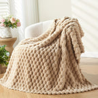 Soft Bubble Fleece Throw Blanket
