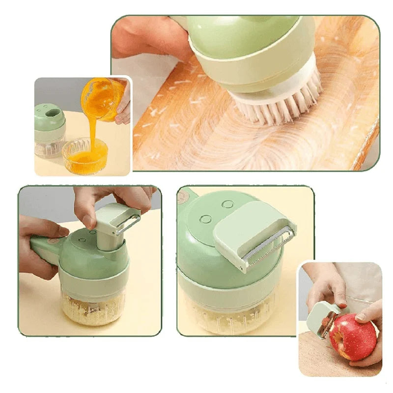 Food Chopper Cordless 4-in-1 Self-Cleaning