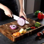End Grain Chopping Block – Durable Acacia Wood Cutting Board for Kitchen