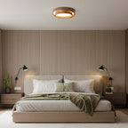 Walnut Finish Round Metal Ceiling Light (Triac Dimmable)