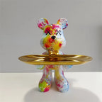 Decorative Bear Storage Figurine Resin Bowl