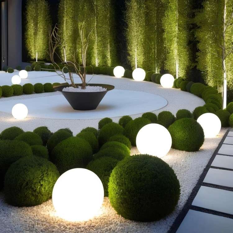 Outdoor Garden Sphere Lights – Round Diffused Glow Illumination