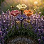 Glazed Ceramic Bee Waterer Stakes (Set of 4)