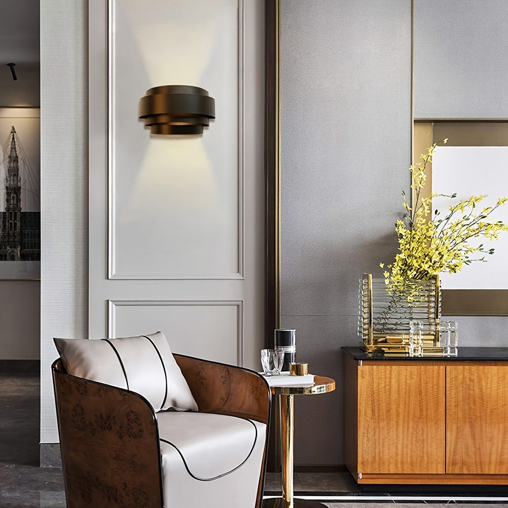Contemporary Metal Wall Light Fixture – Upward & Downward Illumination