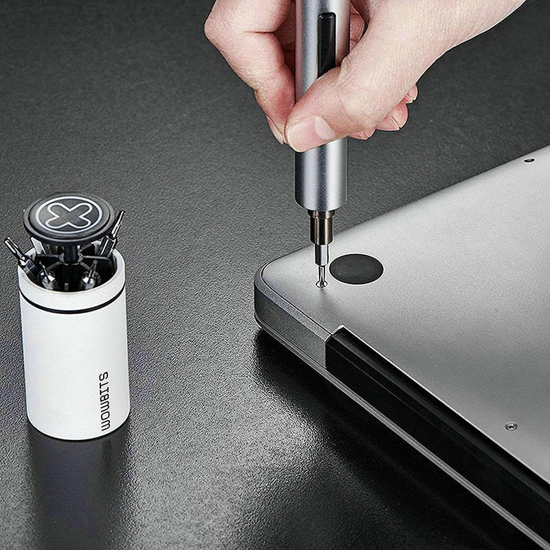 Cordless Electric Screwdriver Pen-Shaped 20 Bits & Case