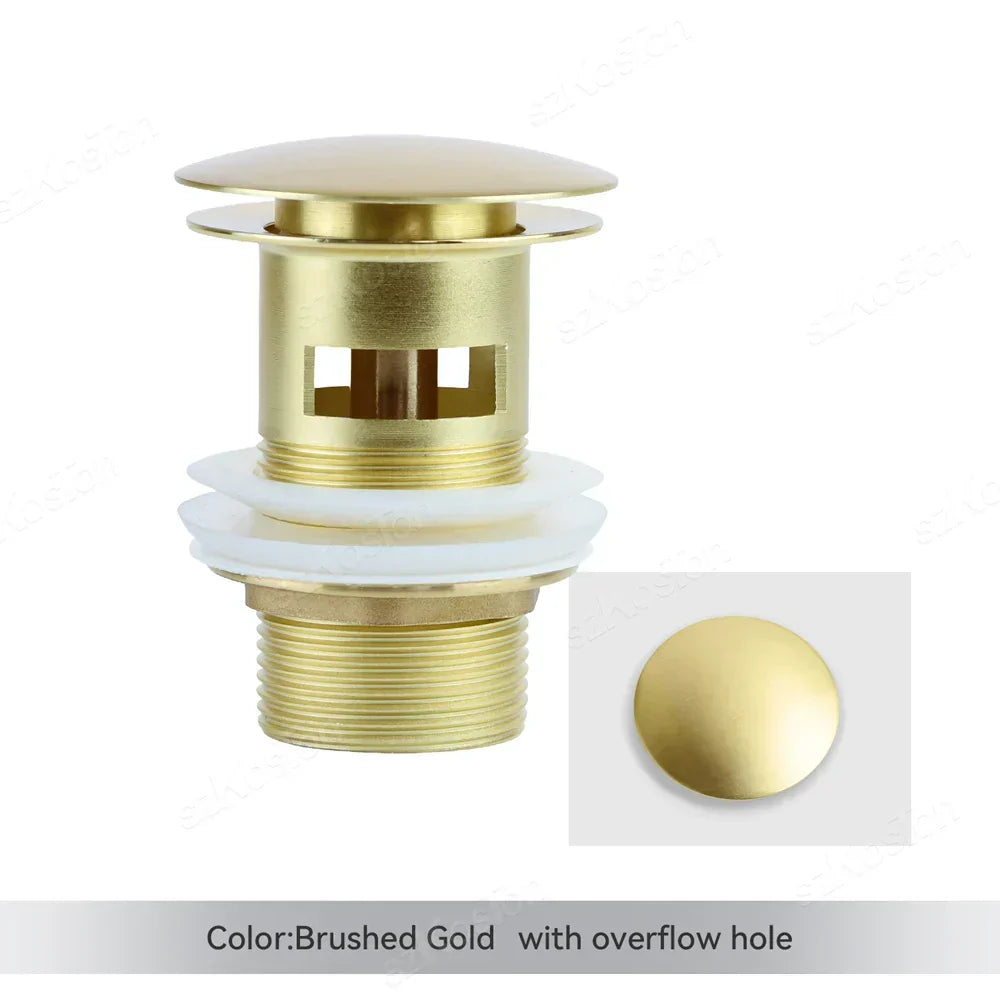Pop-Up Drain Plug Brass & Stainless Set of 2