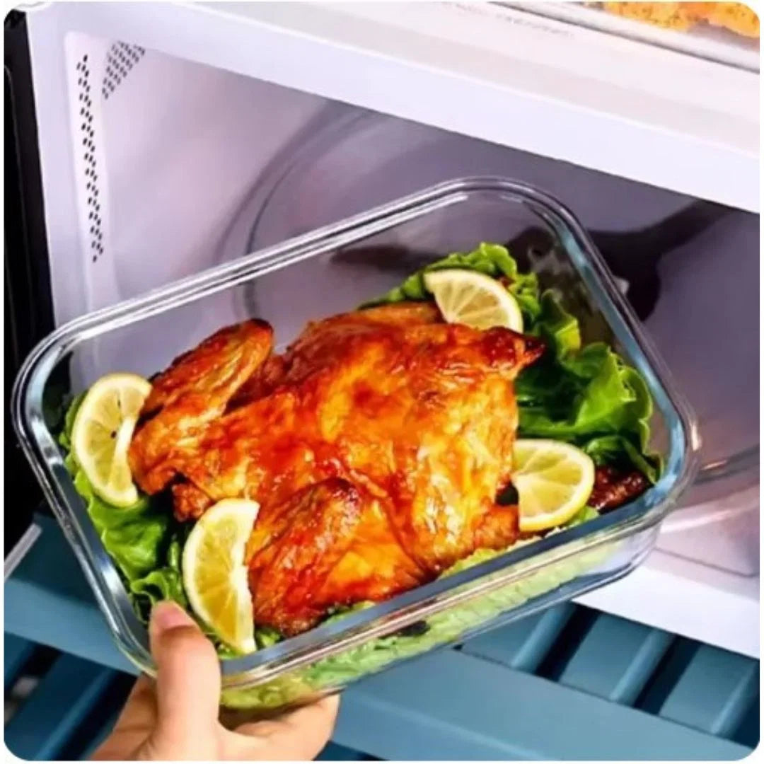 Lunchbox Borosilicate Glass Air-Tight Leak-Proof Oven & Microwave Safe