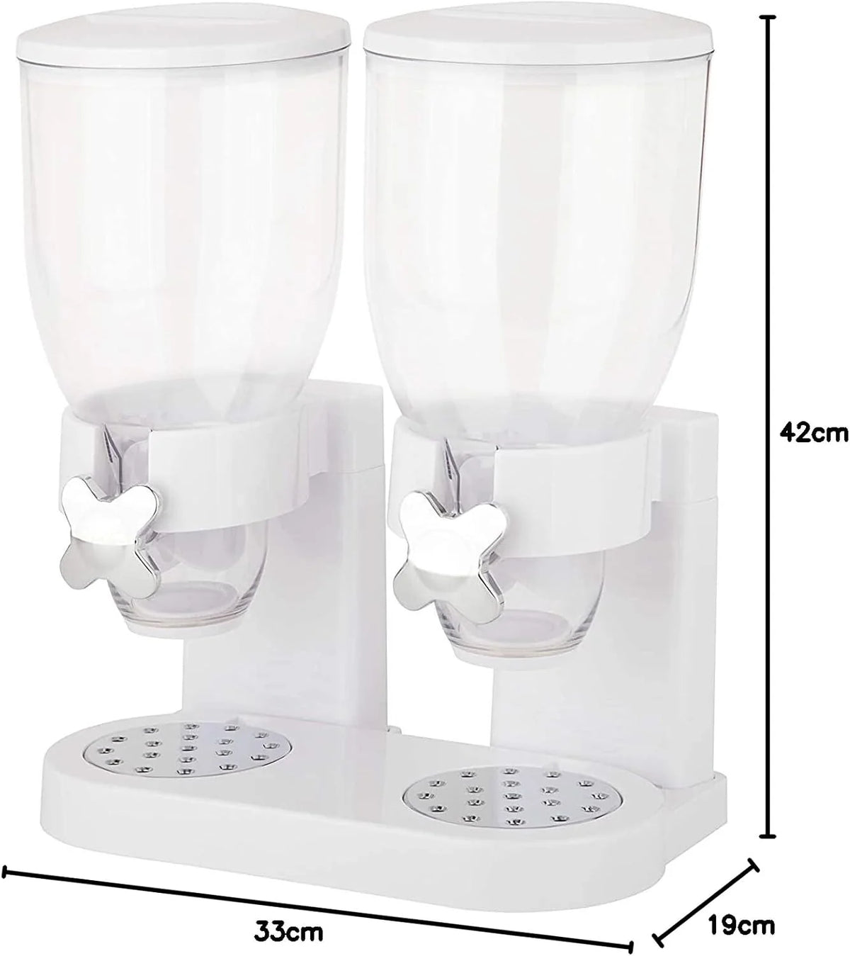 Cereal Dispenser Dual Canister Portion-Control Acrylic