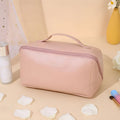 Large Capacity Cosmetic Case - Travel Organizer Makeup Bag with PU Shell