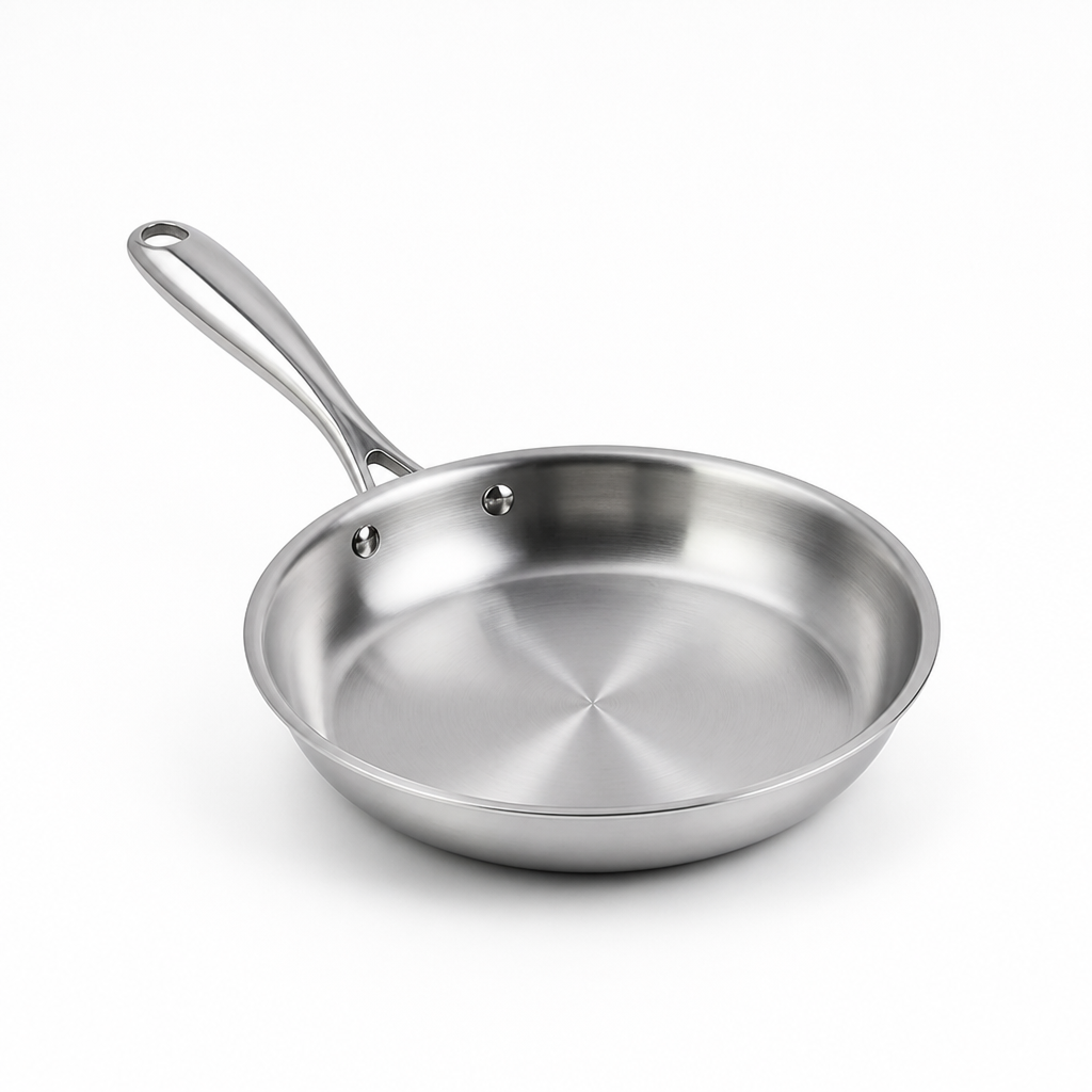 410 Stainless Steel Uncoated Frying Pan (24 & 26 cm)