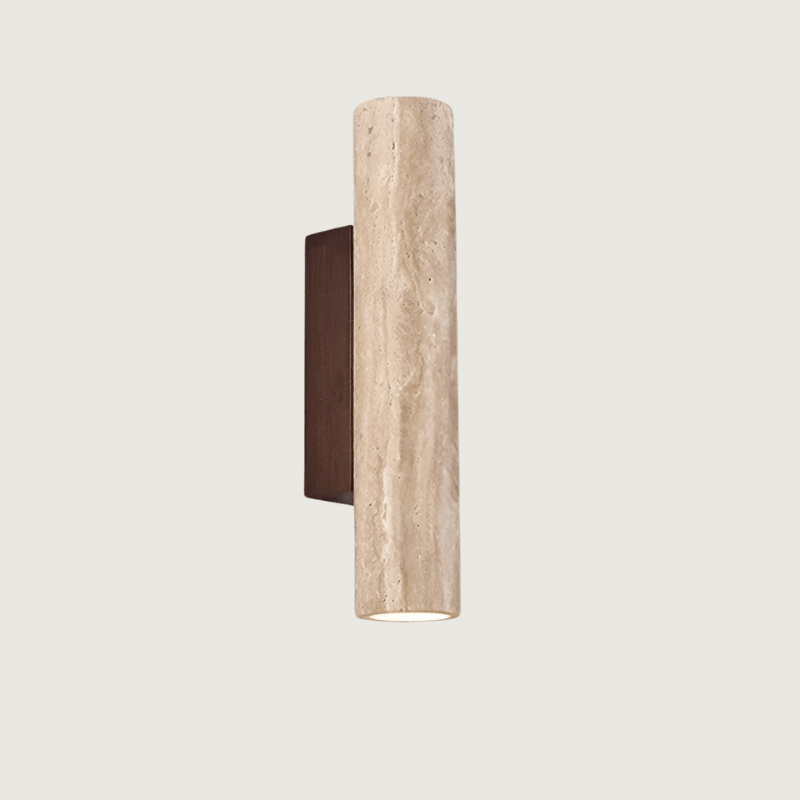 Elegant Up and Down Wall Light Fixture in Travertine Stone
