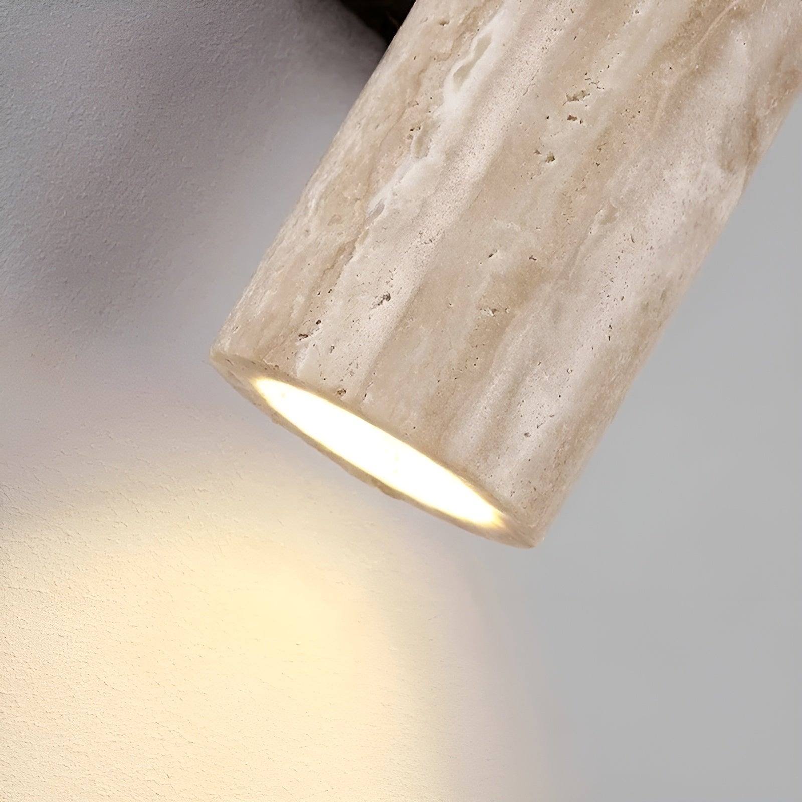 Elegant Up and Down Wall Light Fixture in Travertine Stone