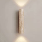 Elegant Up and Down Wall Light Fixture in Travertine Stone