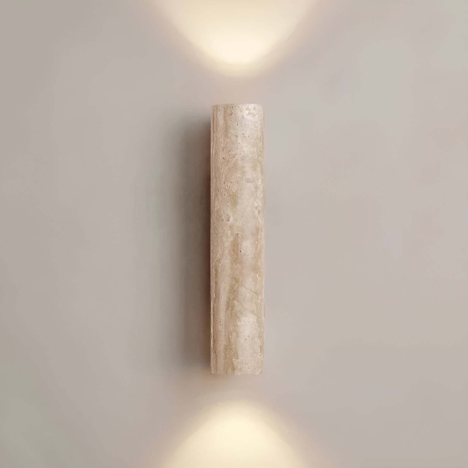Elegant Up and Down Wall Light Fixture in Travertine Stone