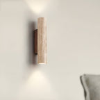 Elegant Up and Down Wall Light Fixture in Travertine Stone