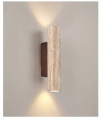 Elegant Up and Down Wall Light Fixture in Travertine Stone