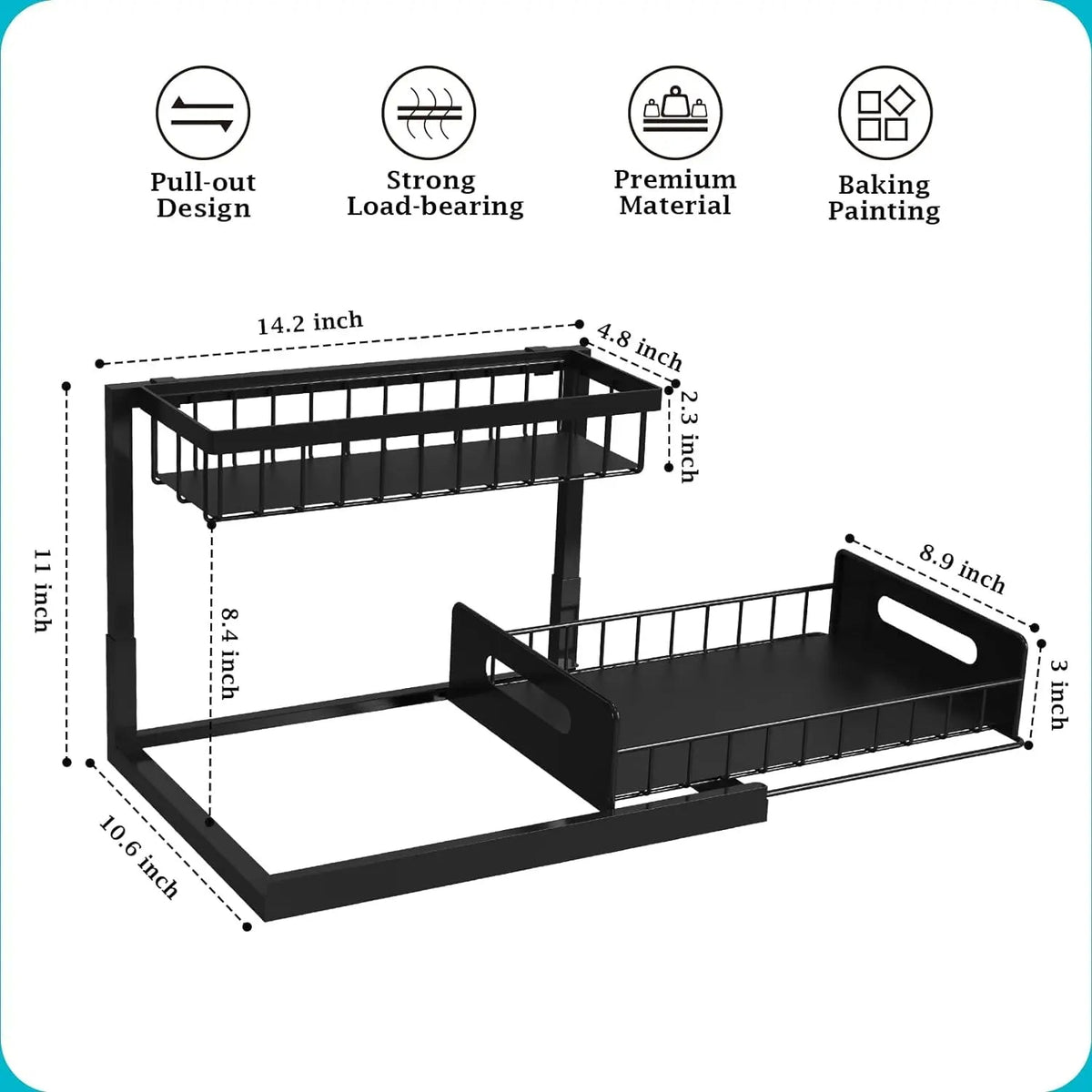 SmartFit 2-Tier Roll-Out Under Sink Storage Solution