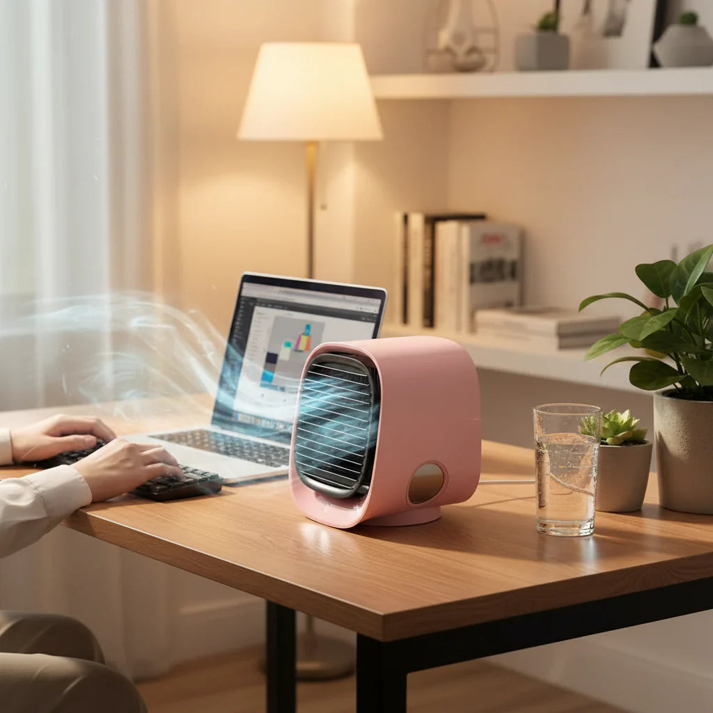 Electric Fan with Evaporative Cooling Function