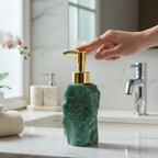 Elegant Stone Soap Dispenser with Luxurious Gold Pump