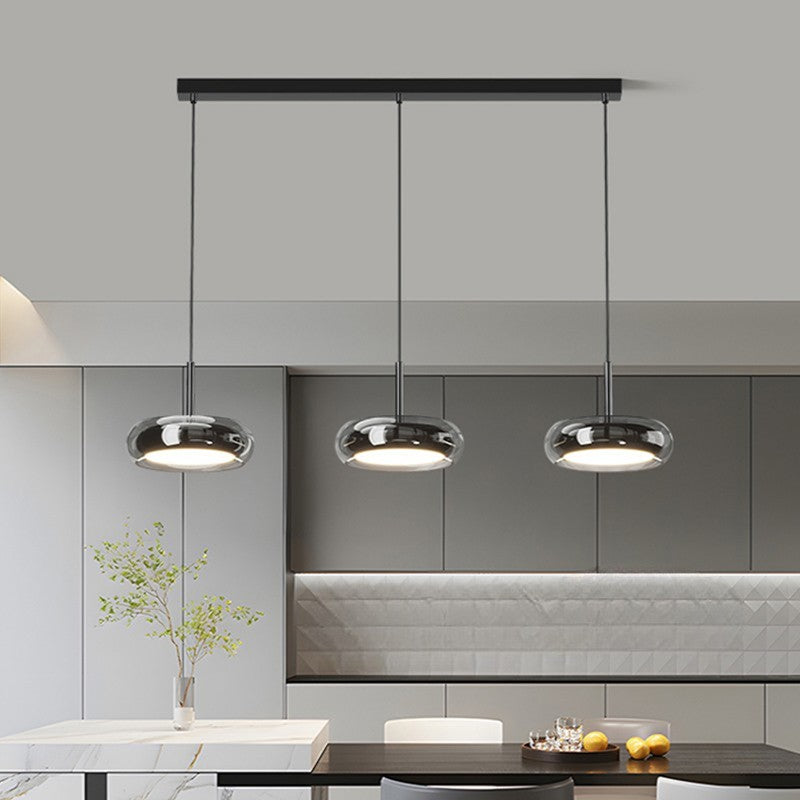 Modern 3-Bulb Glass Pendant Light for Kitchen Island