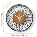 Contemporary Wall Clock with Wooden Grain Center Accent
