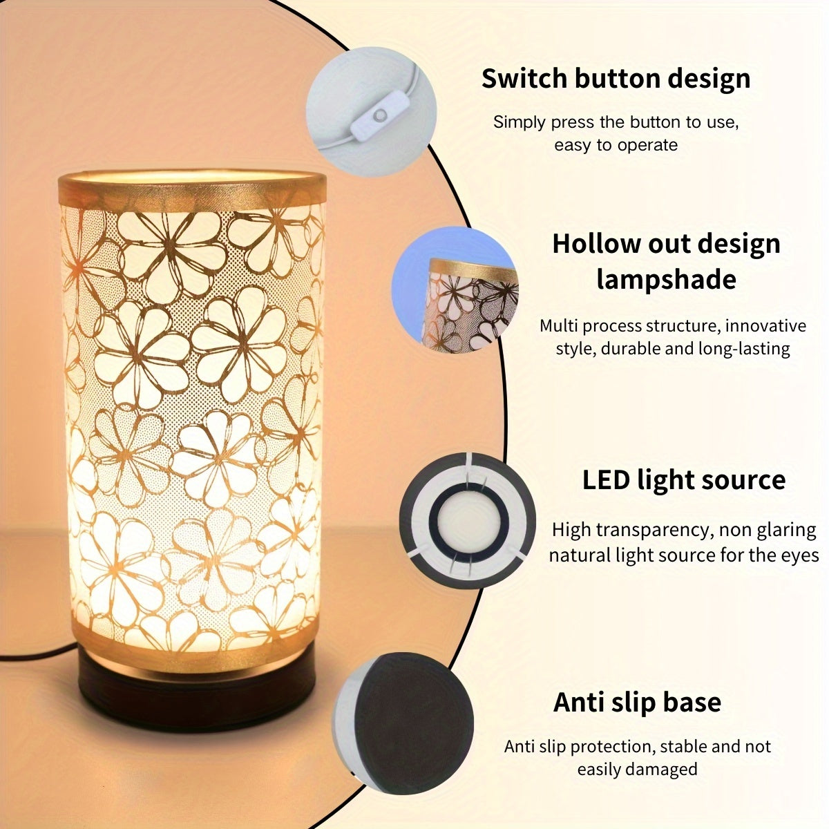 Decorative Warm Ambient Light – Floral USB Table Lamp