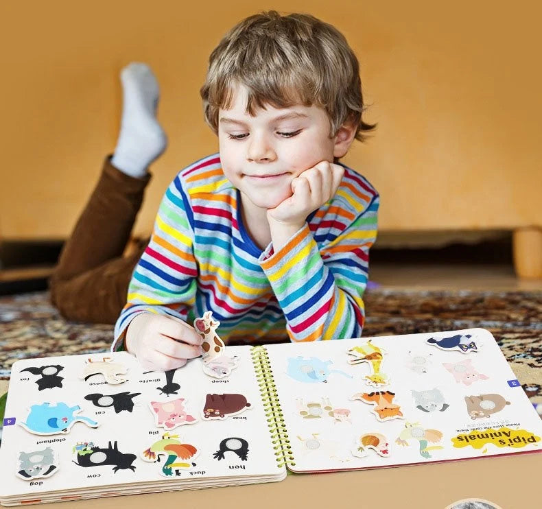 Busy Book Montessori-Inspired Laminated Travel-Friendly