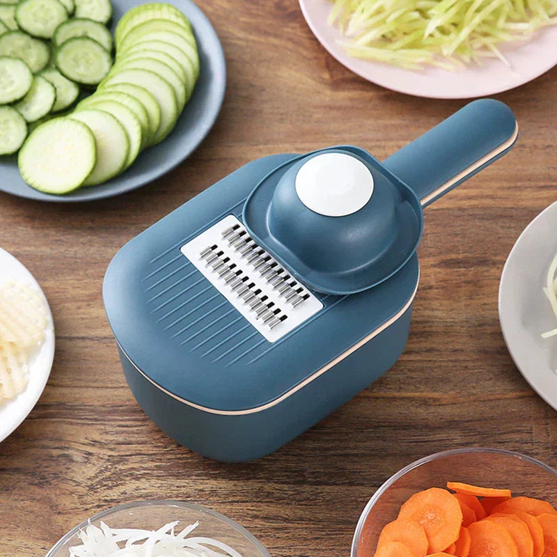 Vegetable Cutter Stainless Steel Blades & Rotating Drain Basket