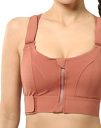 Sports Bra High Impact Front Zip & Adjustable Straps